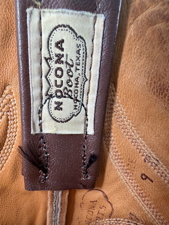 Vintage Nocona Brown Leather Western Cowboy Boots Size 9 D Made in USA Texas main image 13